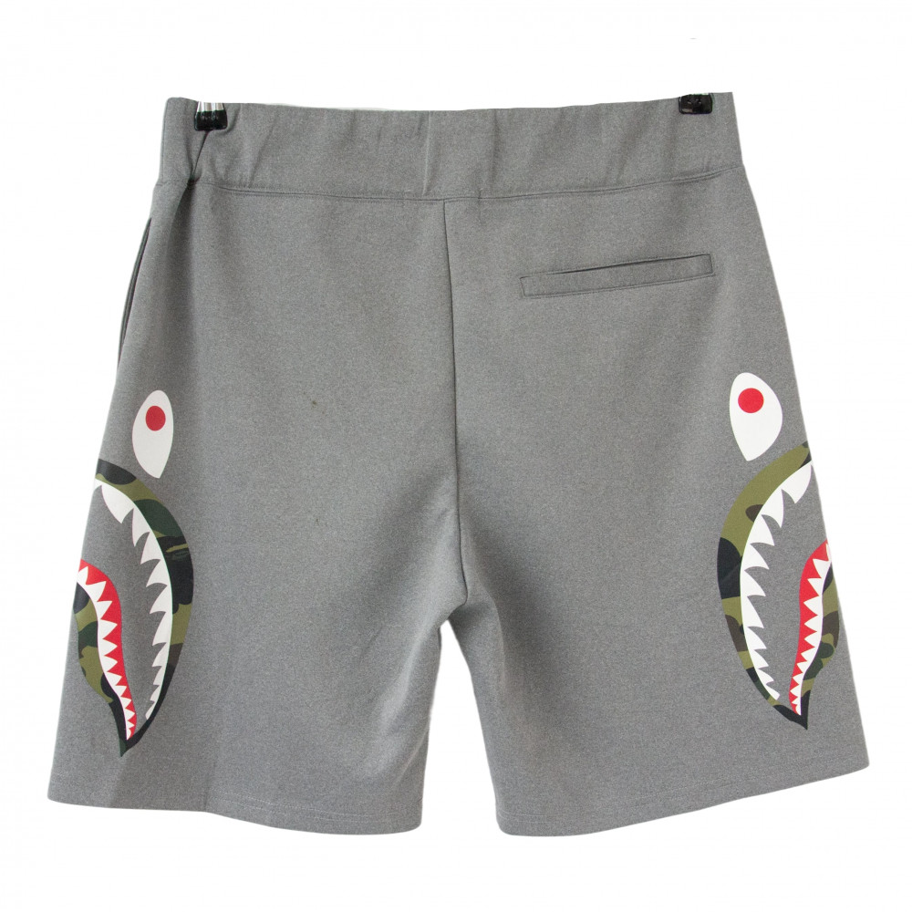 Bape Double Knit Side Shark Shorts (Grey)